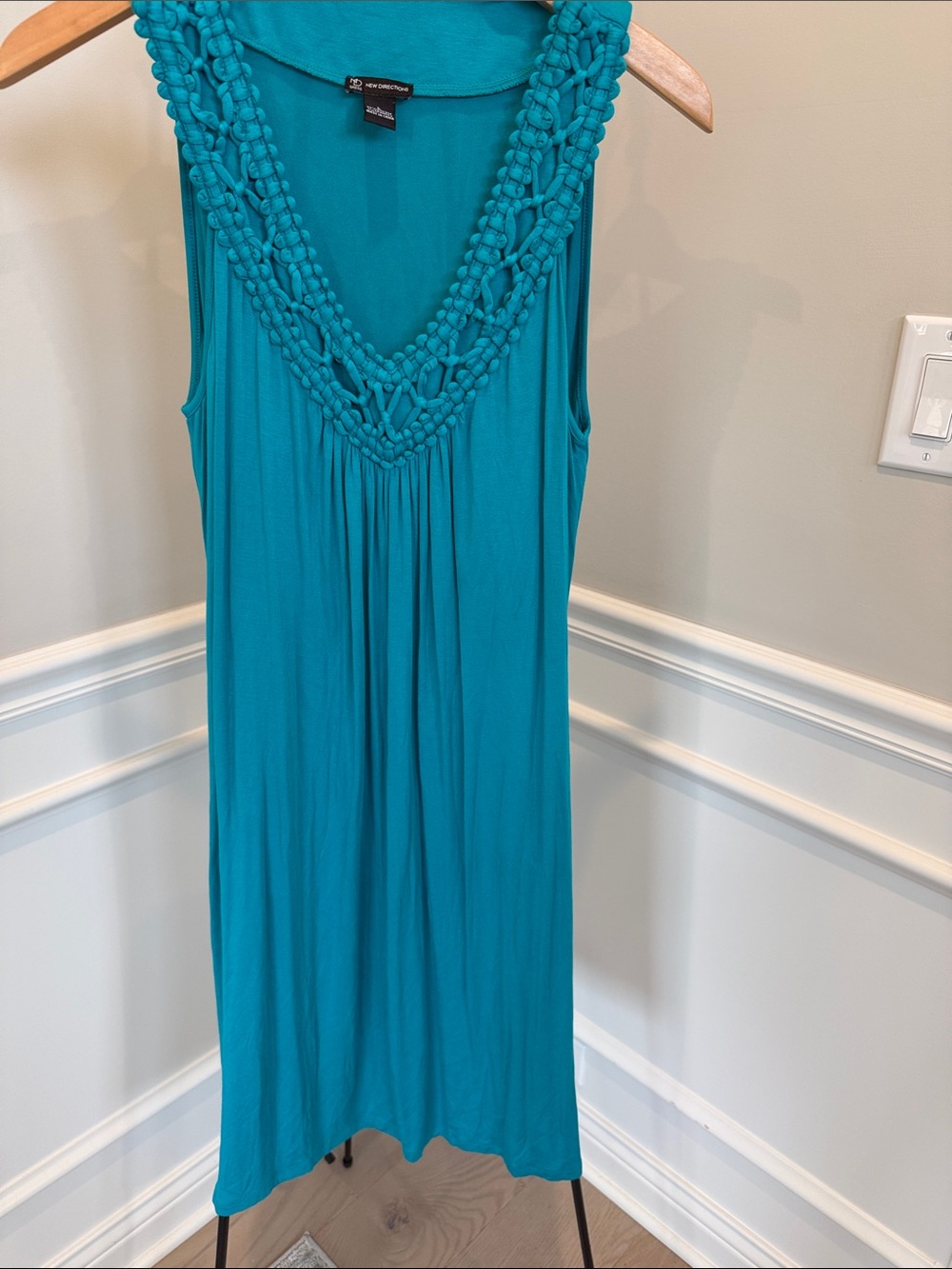 new directions Turquoise Braided V-Neck Swim Coverup
